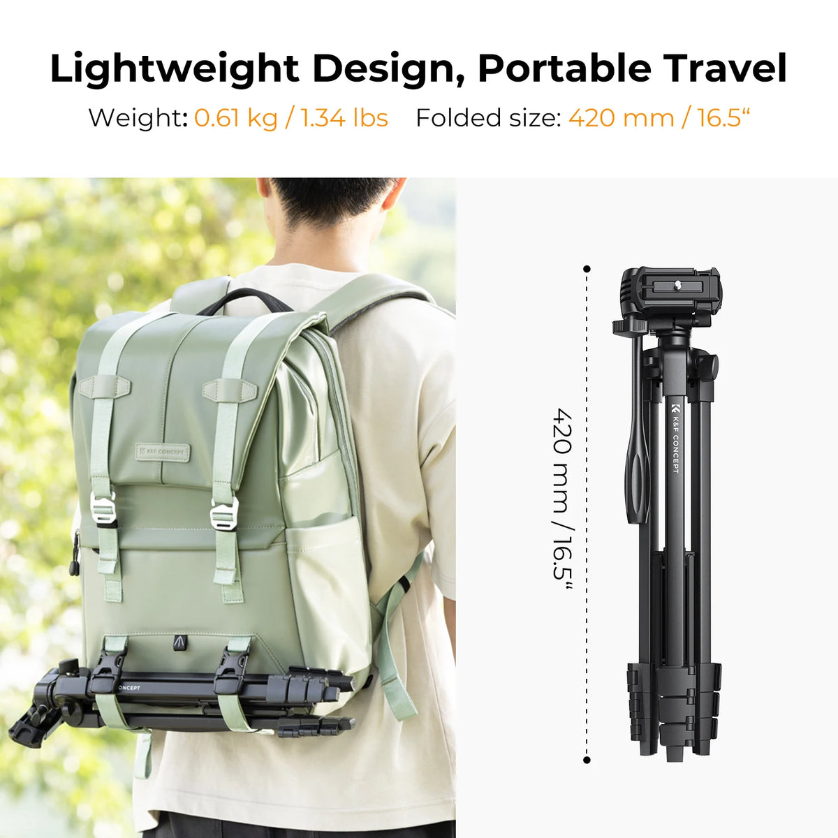 K&F B174A1 152cm Aluminium Tripod with Bluetooth Remote