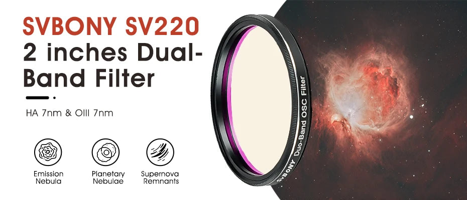 SVBONY SV220 7nm H-Alpha/OIII Dual-Band Telescope Filter