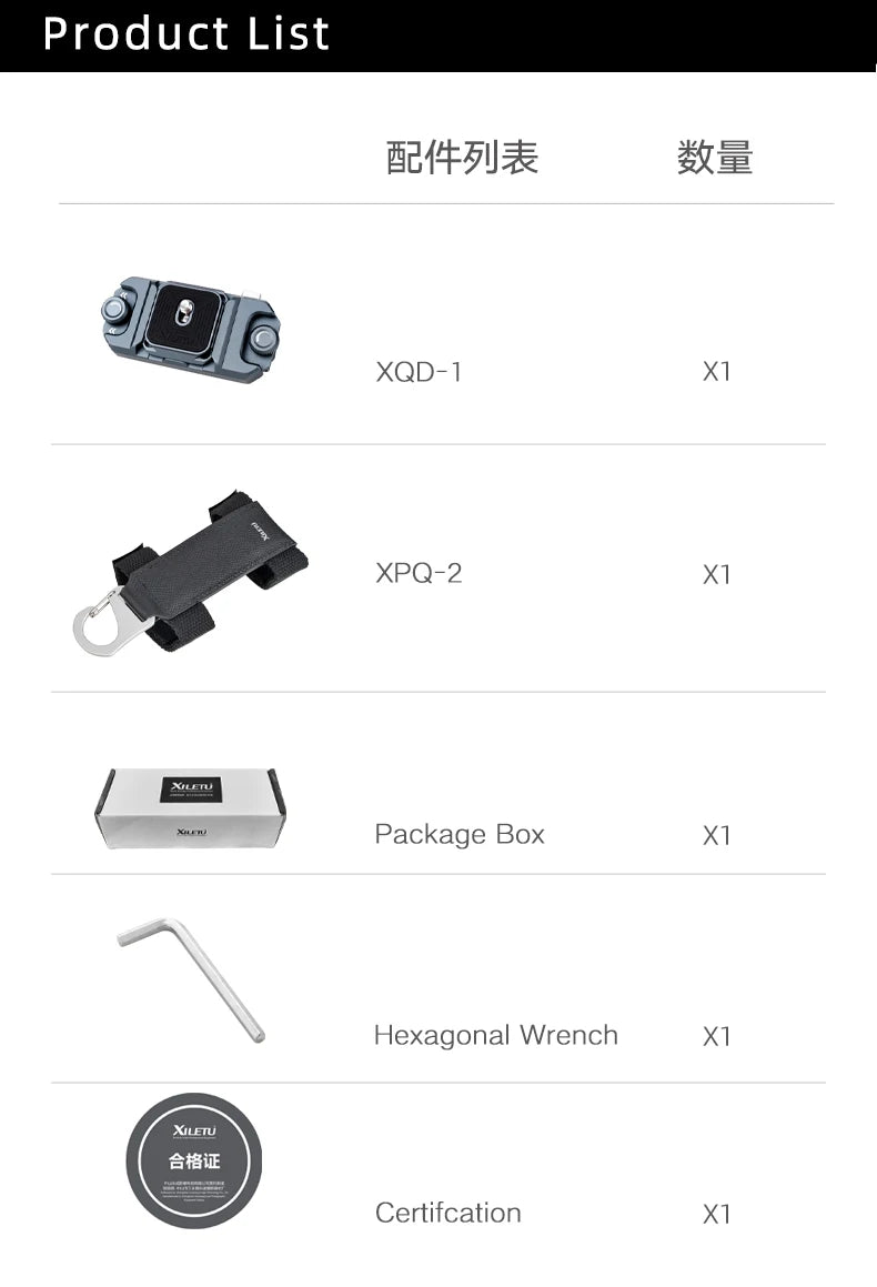 XILETU Quick Release Backpack Camera Clip
