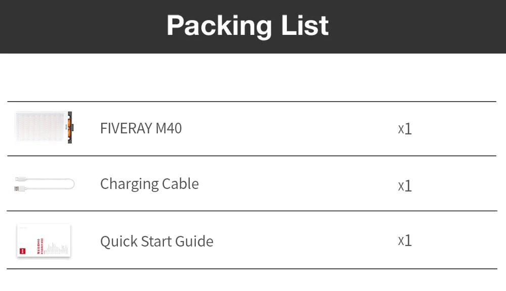 Zhiyun FIVERAY M40 40W Pocket LED Video Light
