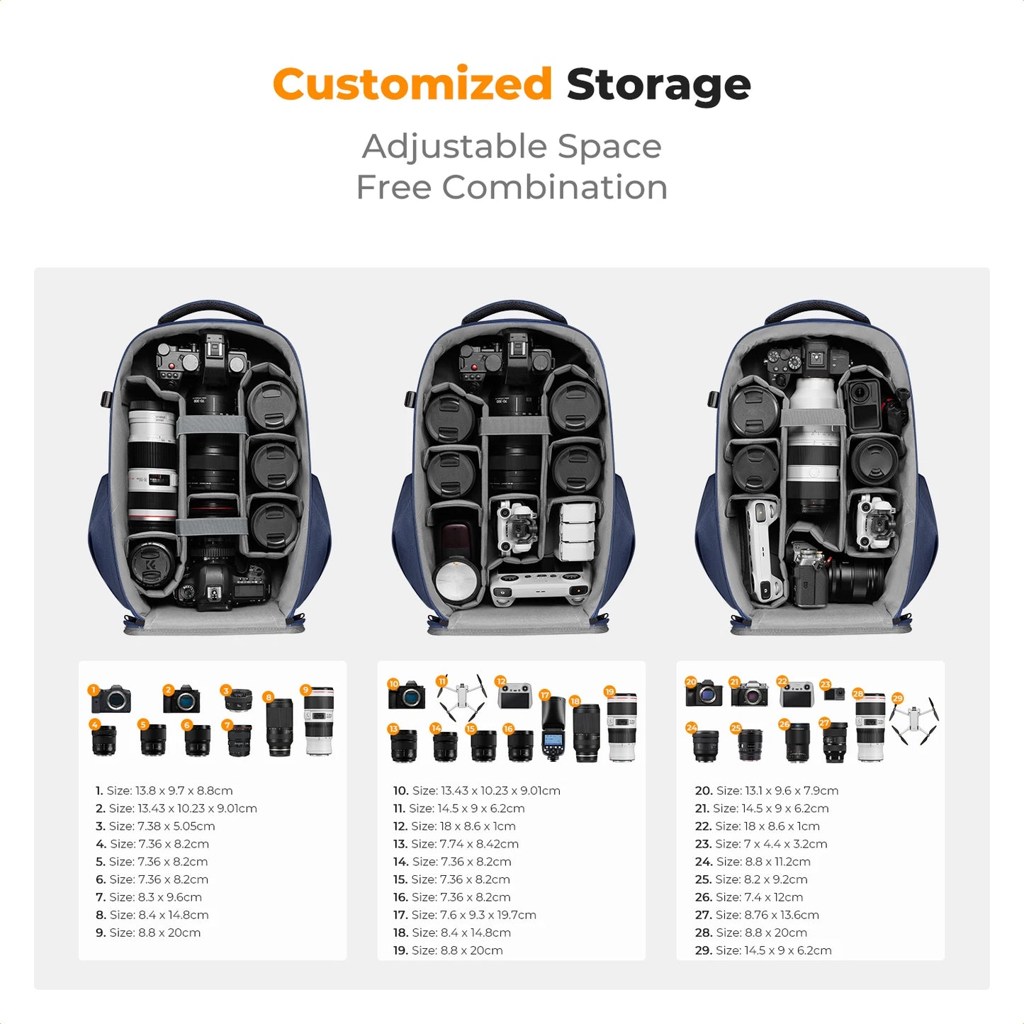 K&F 22L Hard Shell Camera Backpack