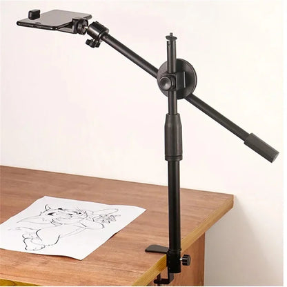 Tabletop Overhead Phone Tripod Stand with Ring Light