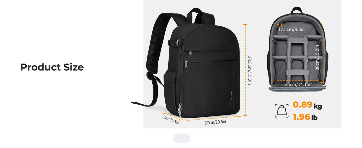 K&F 13L Lightweight Camera Backpack - CameraHUB