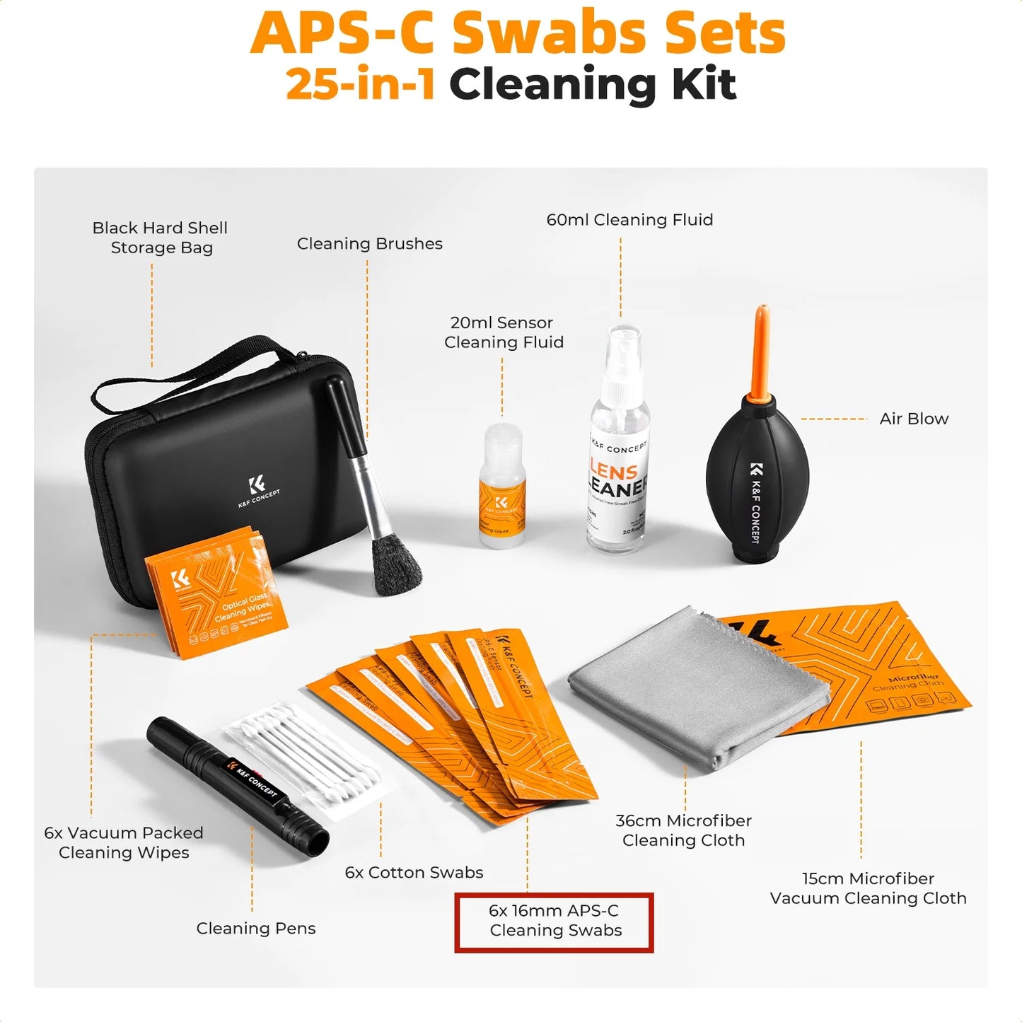 K&F Concept 25-in-1 Camera Sensor Cleaning Kit