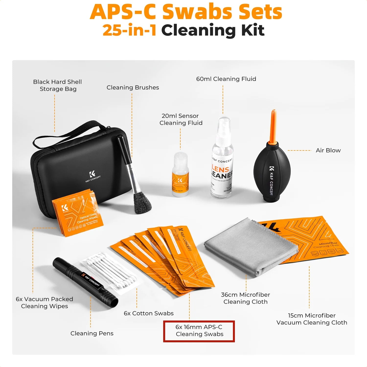 K&F Concept 25-in-1 Camera Sensor Cleaning Kit