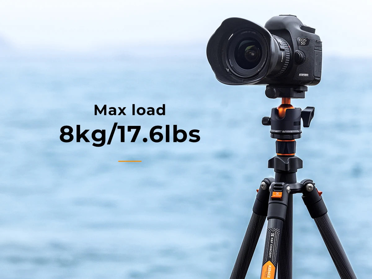 K&F Concept K254C2 Carbon Fibre Travel Tripod with 36mm Ball Head