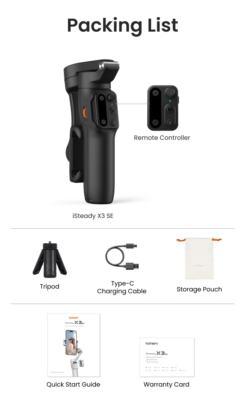Hohem iSteady X3 SE Foldable Smartphone Gimbal
