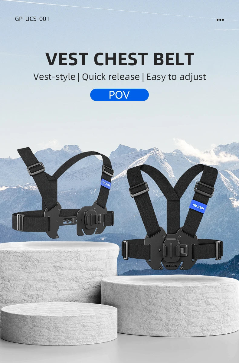 TELESIN Action Camera Chest Harness Mount
