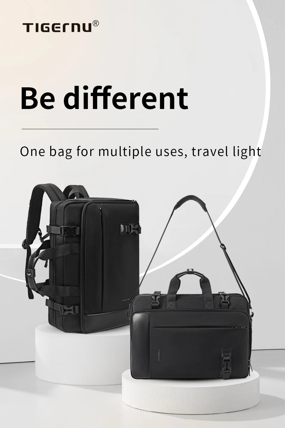TIGERNU 17 Inch 3-in-1 Laptop Travel Backpack