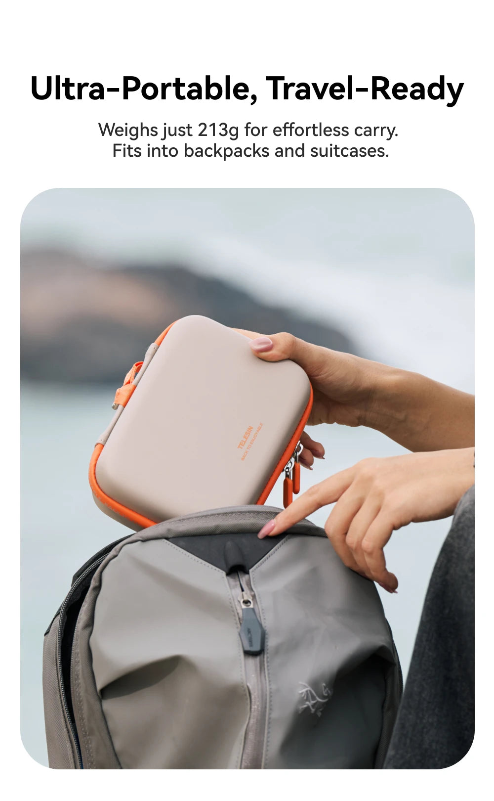 TELESIN Waterproof Action Camera Carrying Case for DJI Osmo Action