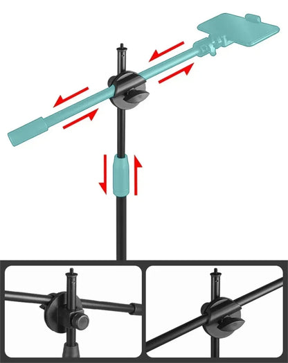 Tabletop Overhead Phone Tripod Stand with Ring Light