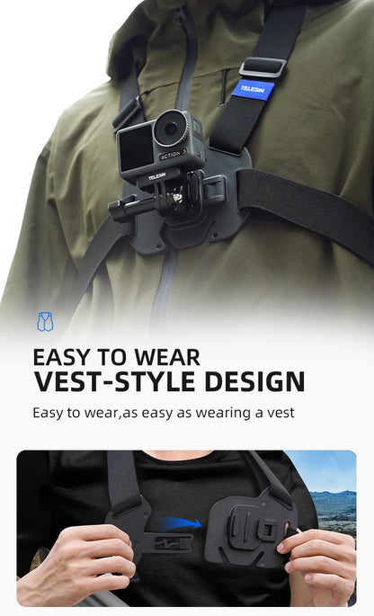 TELESIN Action Camera Chest Harness Mount