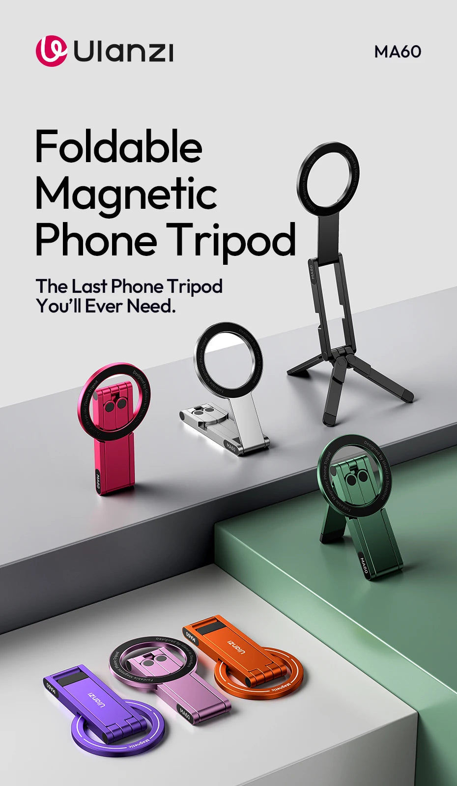 Ulanzi MA60 Ultra-Slim Magnetic Phone Tripod