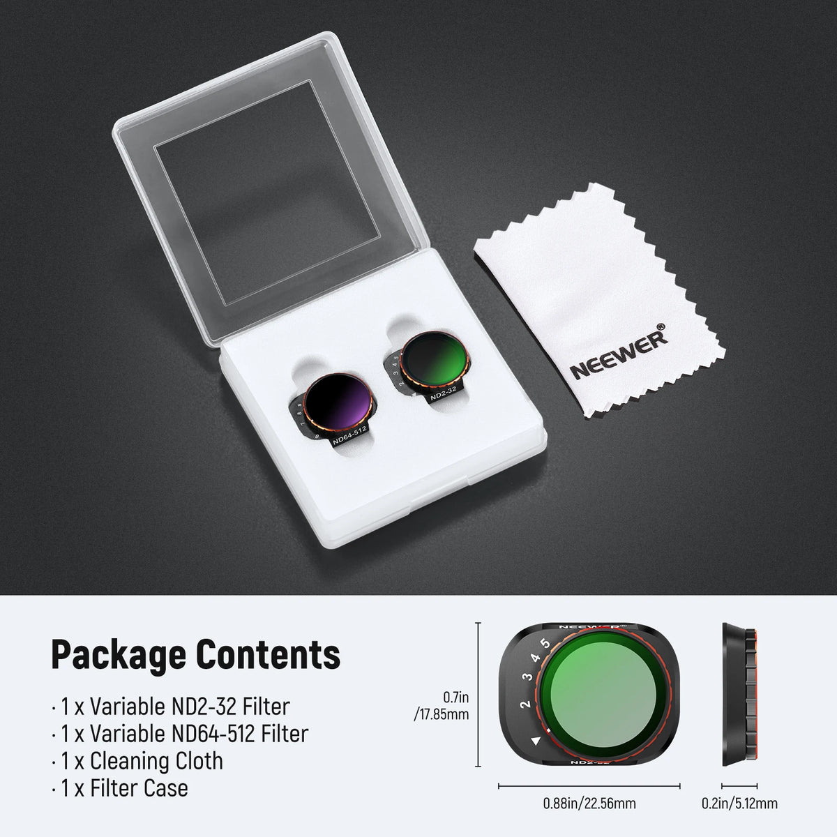 NEEWER Variable ND Filter Set for DJI Mini 4 Pro