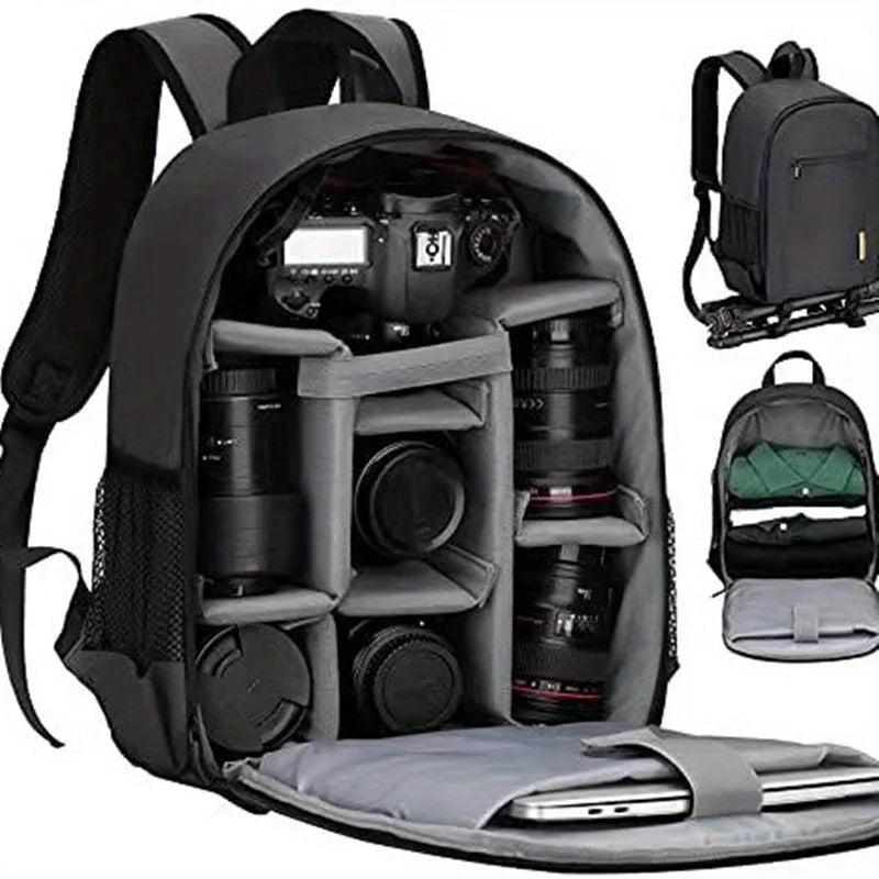 Waterproof DSLR Camera Backpack with Rain Cover & Laptop Compartment product image
