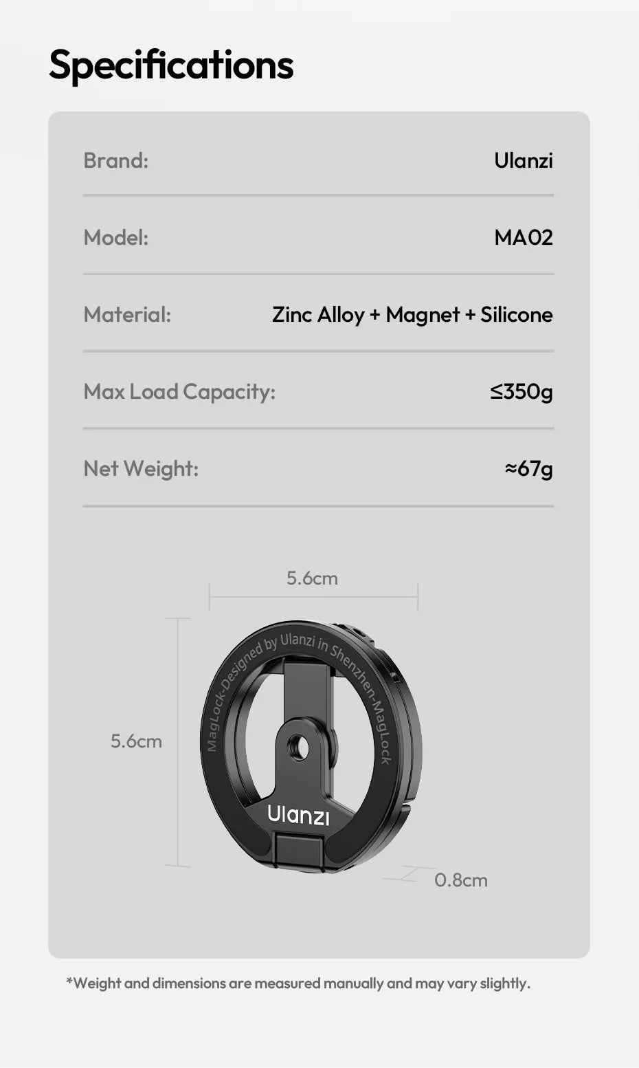Ulanzi MA02 MagLock Dual Magnetic Phone Stand