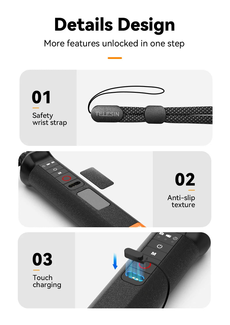 TELESIN Floating Selfie Stick with Remote for GoPro HERO - CameraHUB