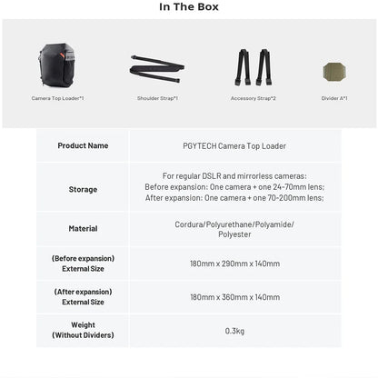 PGYTECH Camera Top Loader