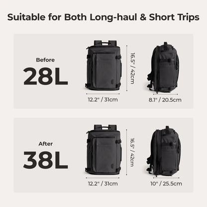 BAGSMART Vacuum Compression Travel Backpack 28L / 38L