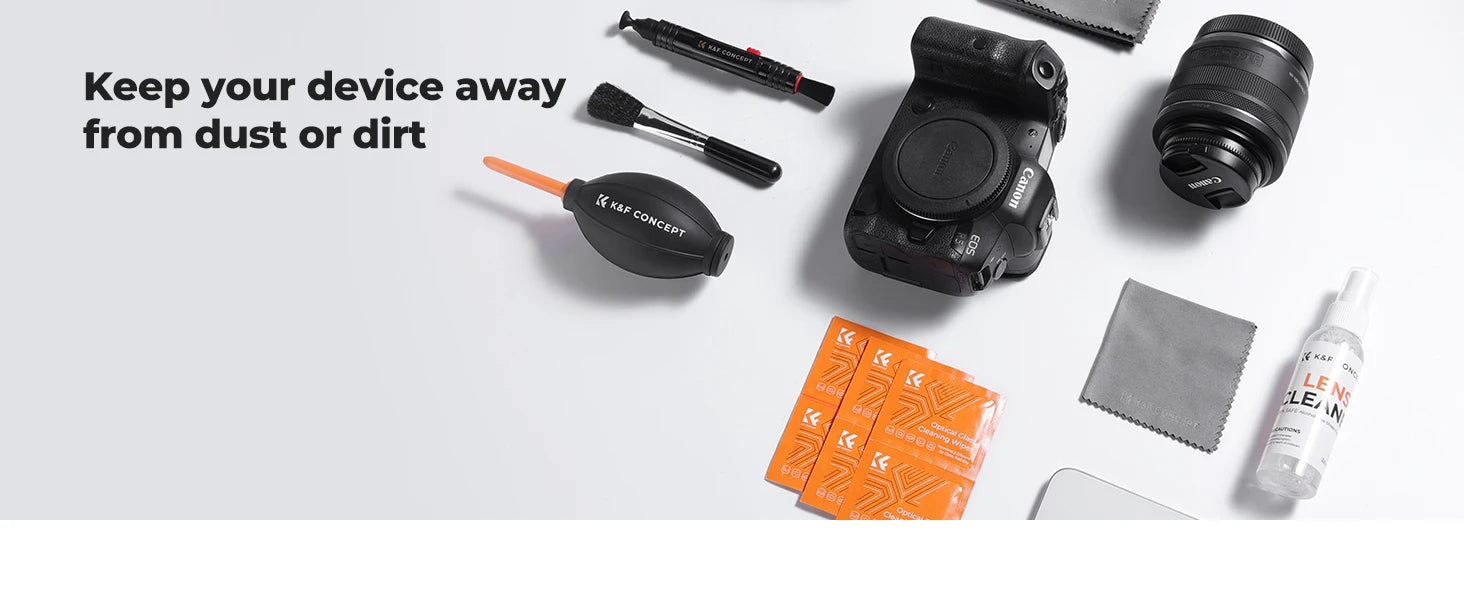 K&F Concept Camera Lens Cleaning Kit for Cameras & Screens - 3 in 1