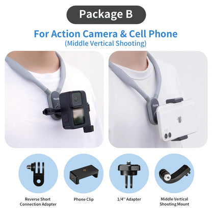 TELESIN Silicone Neck Mount for Action Cameras & Phones