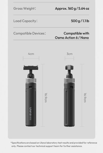 Ulanzi MT95 Mini Tripod & Selfie Stick for Action Cameras