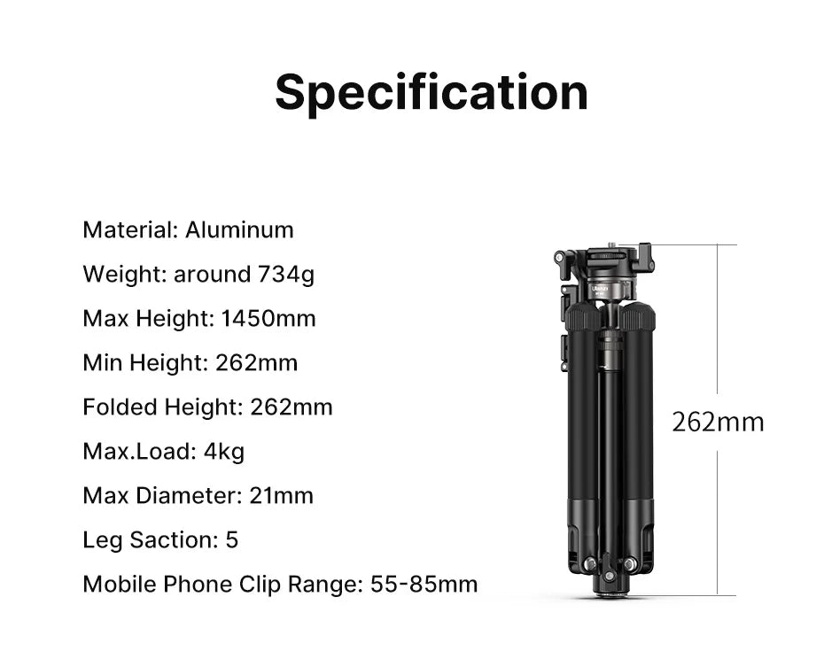 Ulanzi MT-63 26cm Mini Tripod with Panoramic Head
