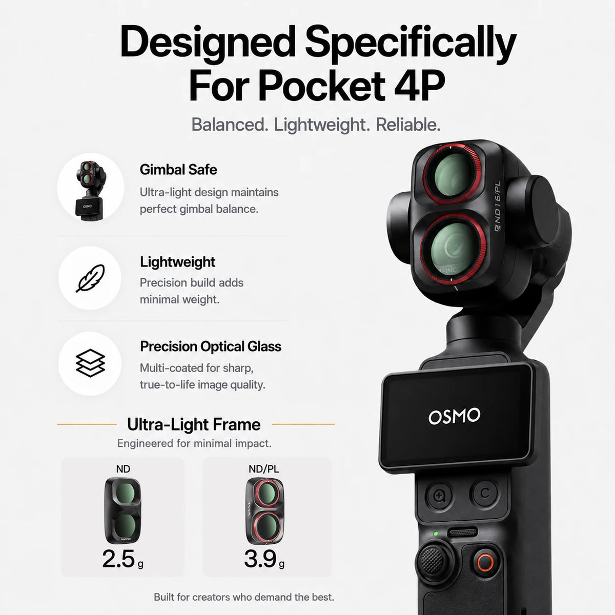 Freewell Filter Kits for DJI Osmo Pocket 4P