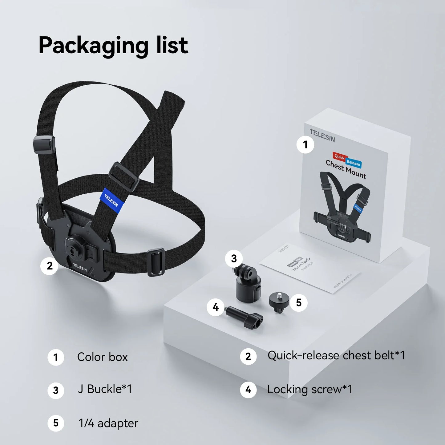 TELESIN Action Camera Chest Harness Mount