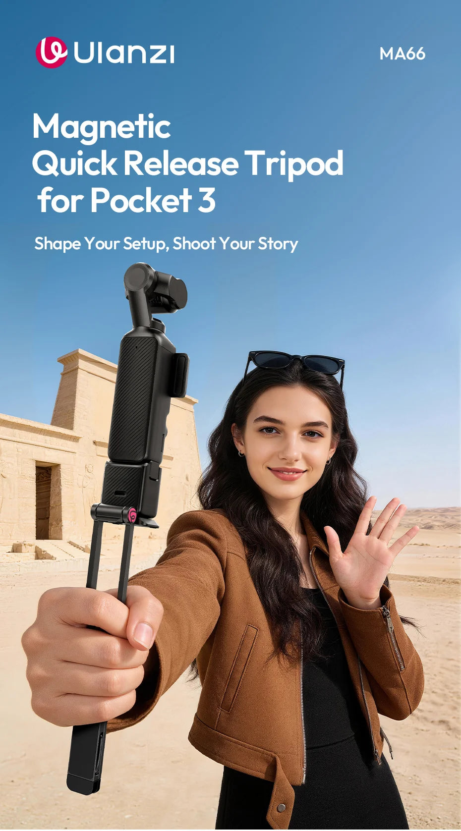 Ulanzi MA66 Magnetic Quick Release Tripod for DJI Pocket 3