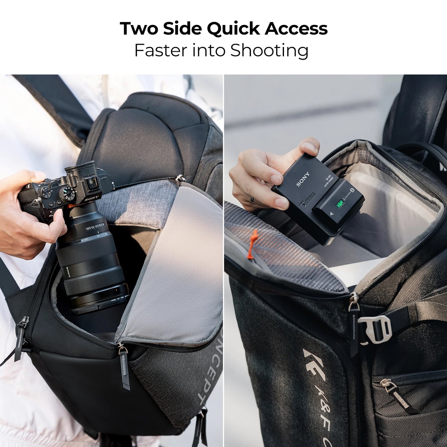K&F Concept 25L Professional Camera Backpack - Black