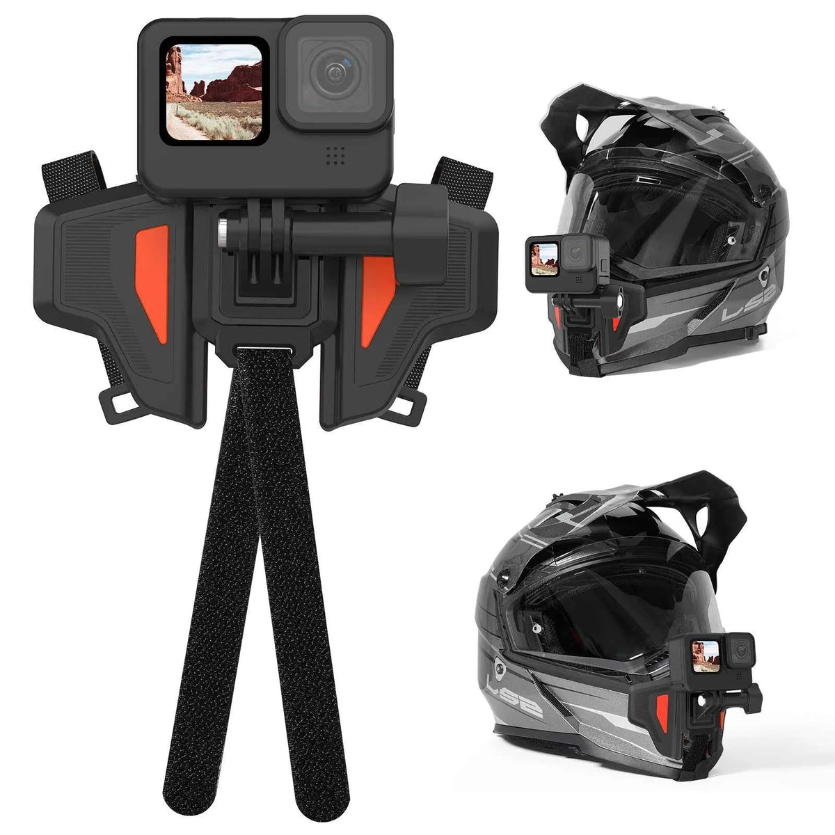 TELESIN Foldable Motorcycle Helmet Chin Mount