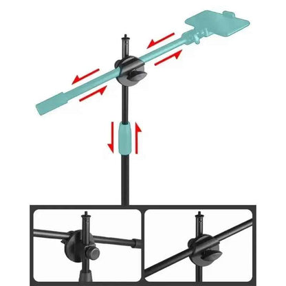 Tabletop Overhead Phone Tripod Stand with Ring Light