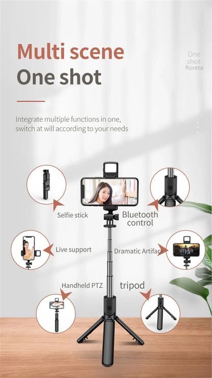 Bluetooth Selfie Stick Tripod with Wireless Remote for Smartphones