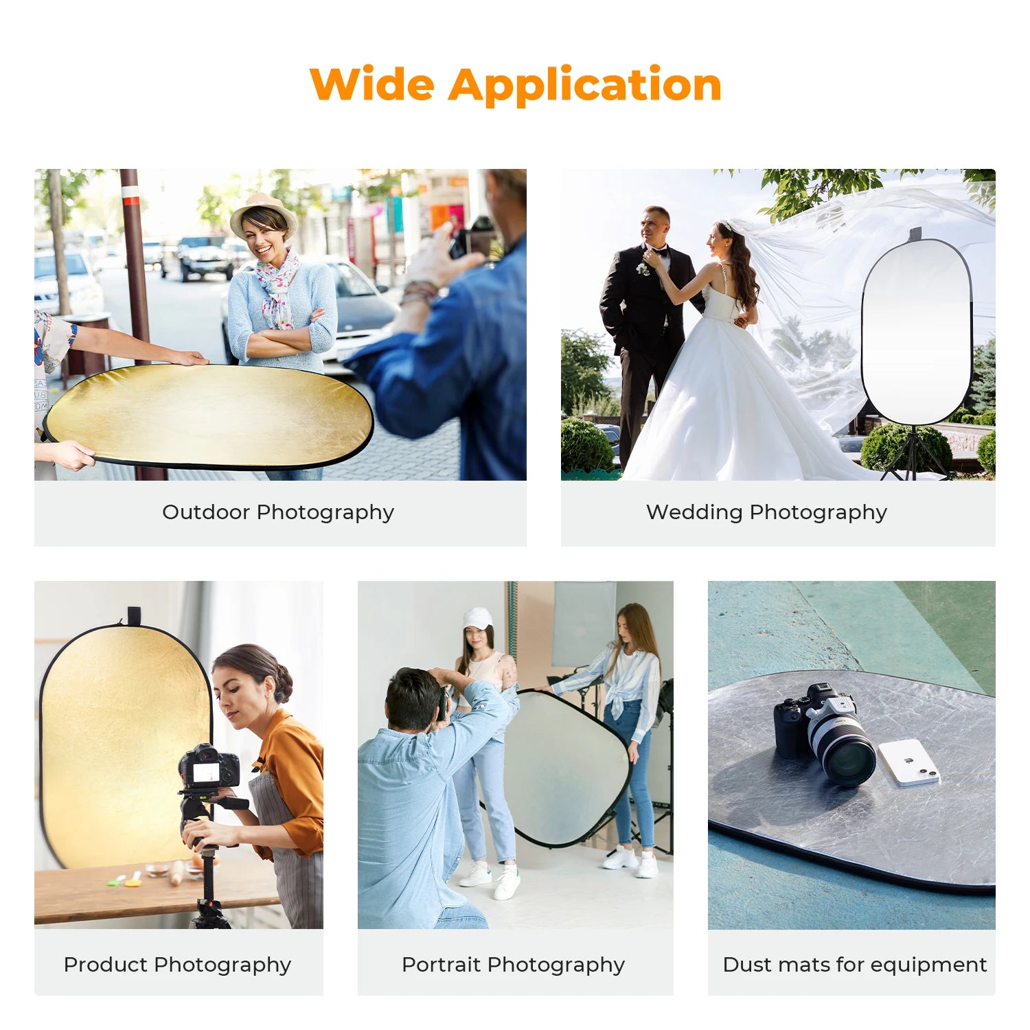 K&F Concept 5-in-1 Oval Photography Reflector