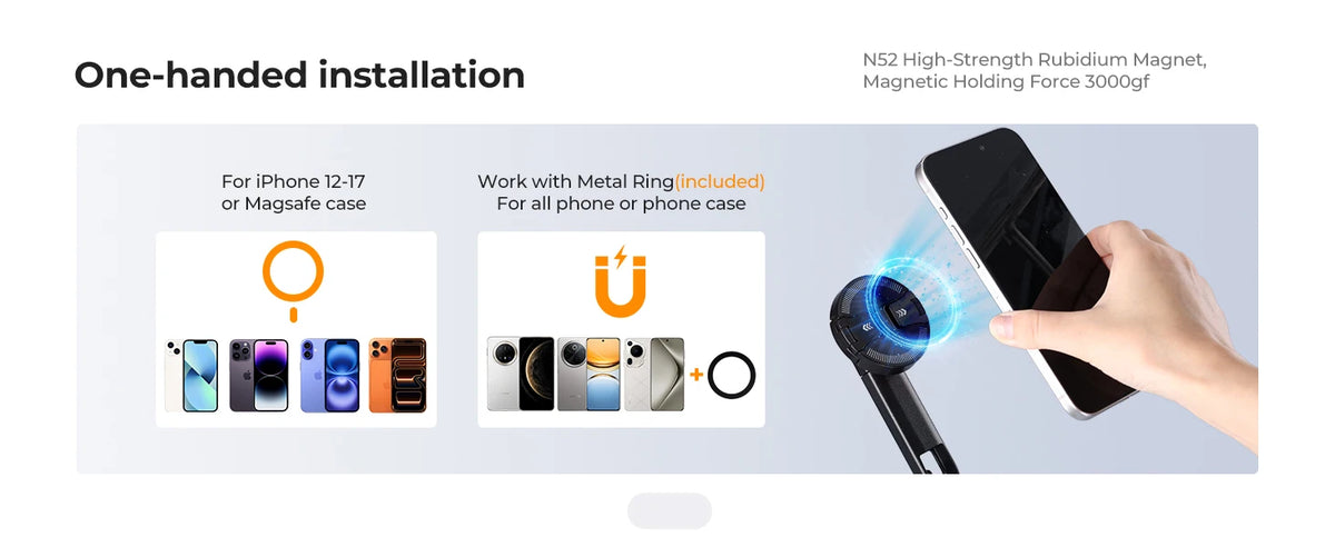 K&F Popod 72 Inch Magnetic Phone Selfie Stick Tripod
