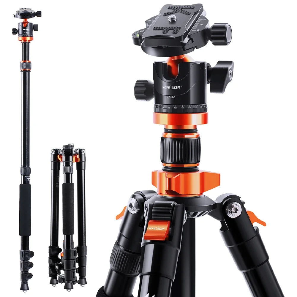 K&F Concept 80.7-Inch Aluminium Camera Tripod with 10kg Load Capacity