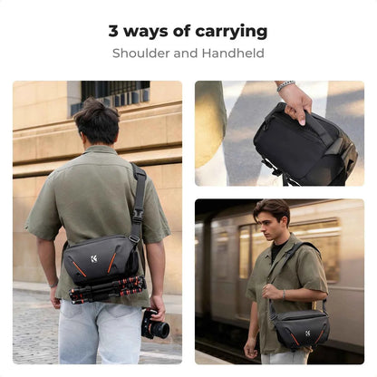 K&F CONCEPT 7L Lightweight Camera Sling Bag Travel Photography Shoulder Bag For Canon Sony Nikon DSLR Camera Case Tripod Holder