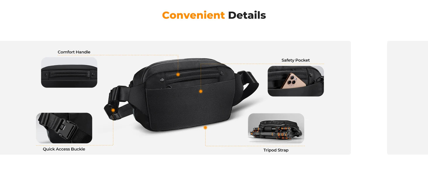 K&F Concept Waterproof 10L Camera Sling Bag for Cameras & Drones - Dark Green