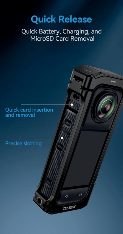 TELESIN Aluminium Frame Cage for Insta360 X4