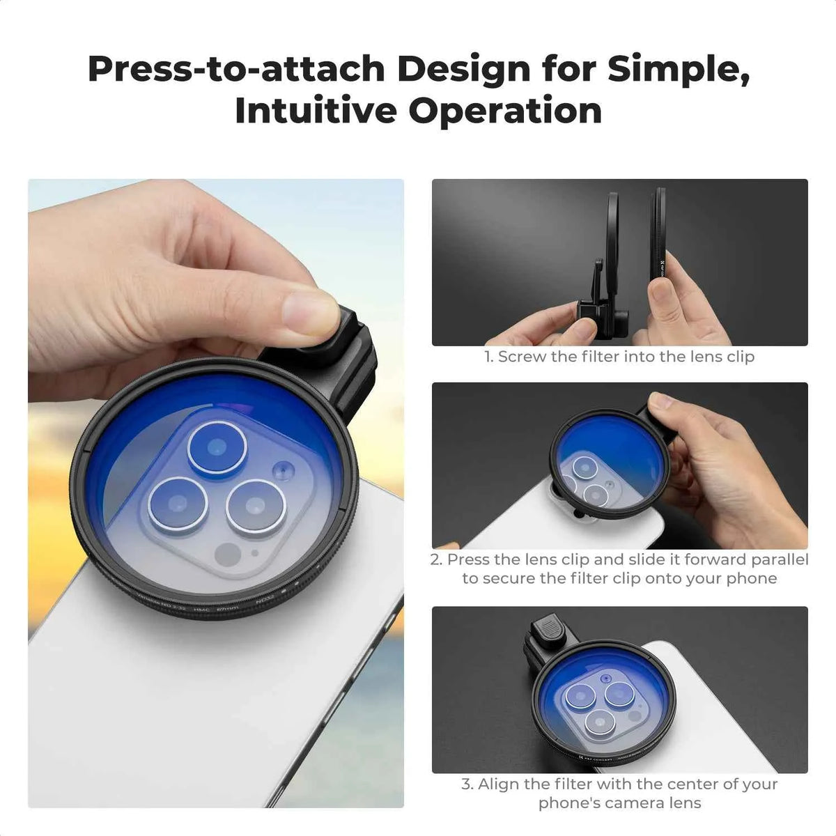 K&F Concept Clip-On Phone Lens Filter Kit