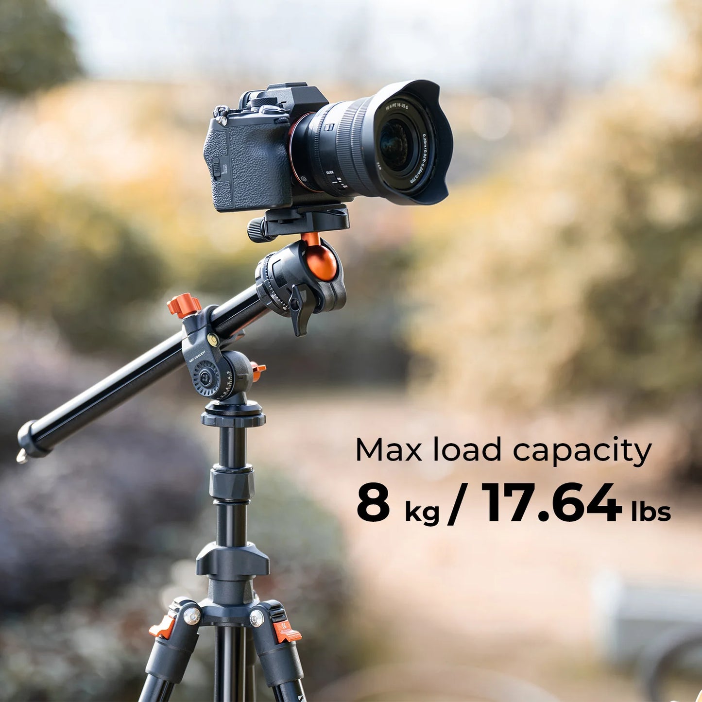 K&F Concept 76.7-Inch Multi-Angle Camera Tripod with Phone Mount