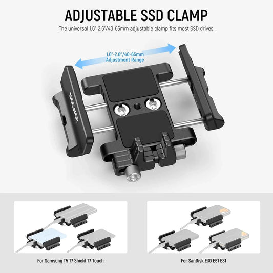 NEEWER SSD Holder Mount with Cold Shoe and Cable Clamp