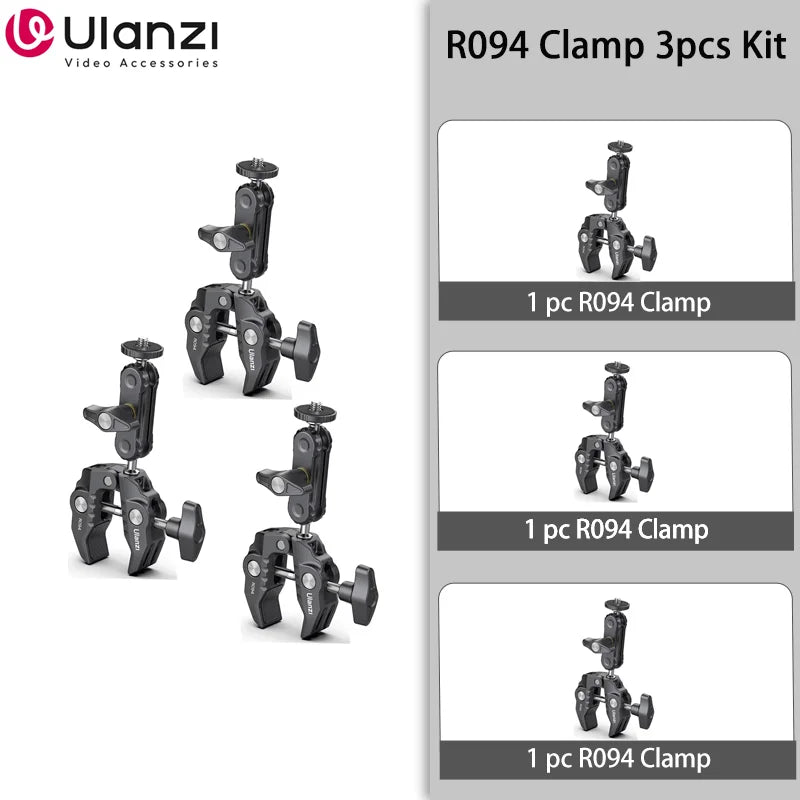 Ulanzi R094 Super Clamp with Double Ball Head Magic Arm