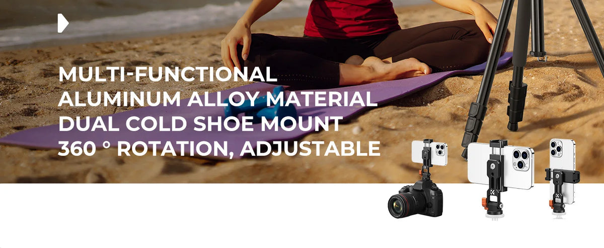 K&F Metal Phone Tripod Mount with Dual Cold Shoe