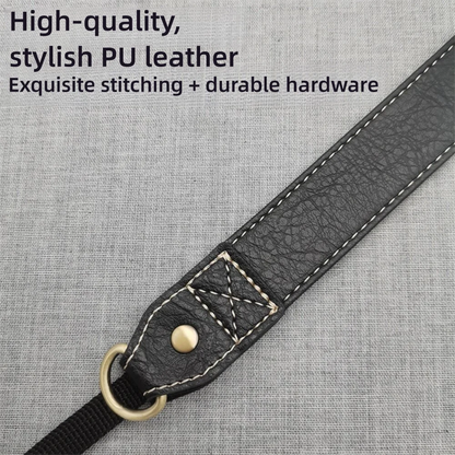 Camera Hub Essentials PU Leather Camera Shoulder Strap - Black A