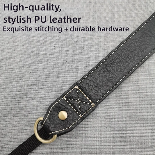 Camera Hub Essentials PU Leather Camera Shoulder Strap - Black A