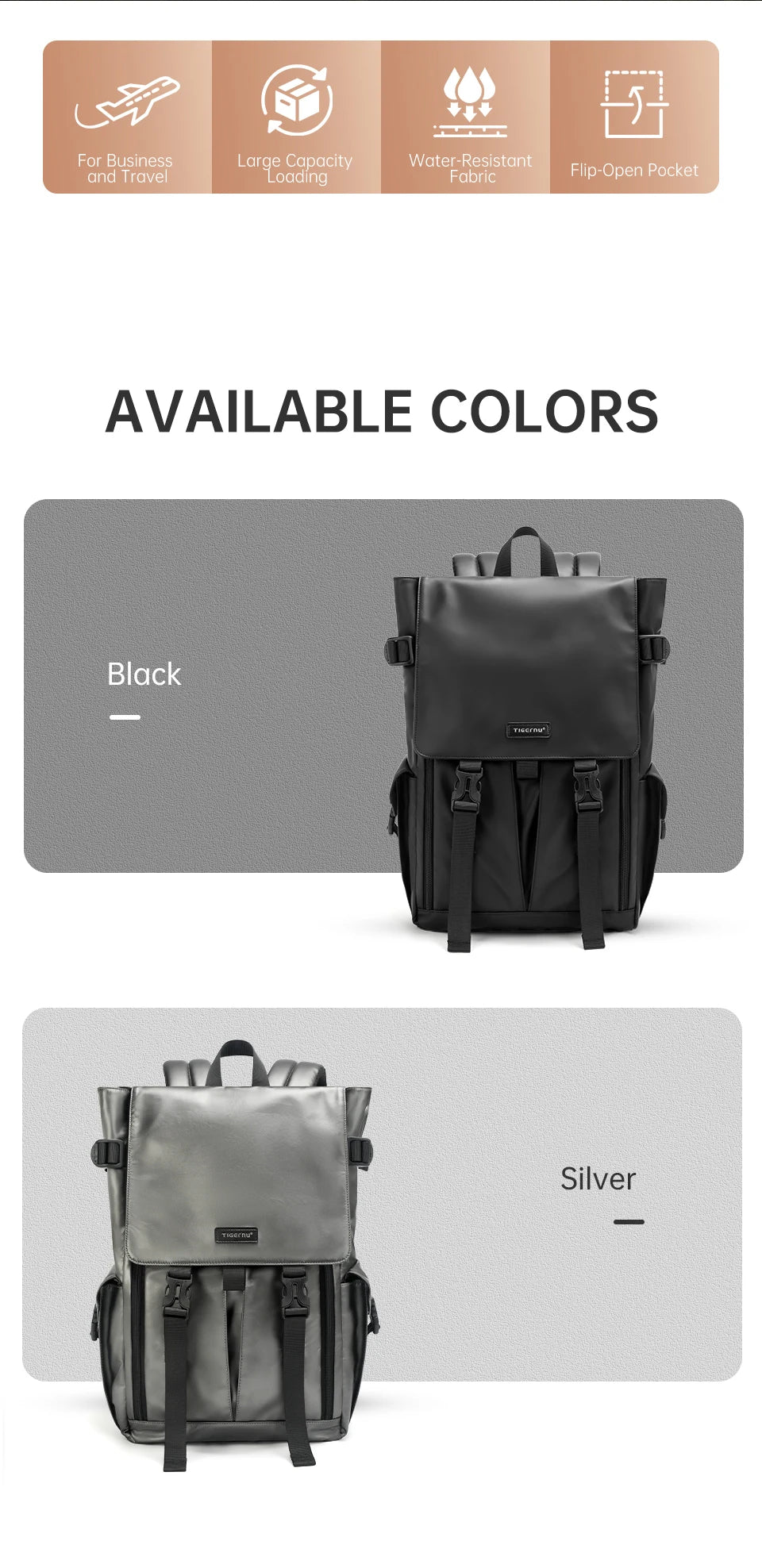 TIGERNU 15.6 Inch Laptop Travel Backpack