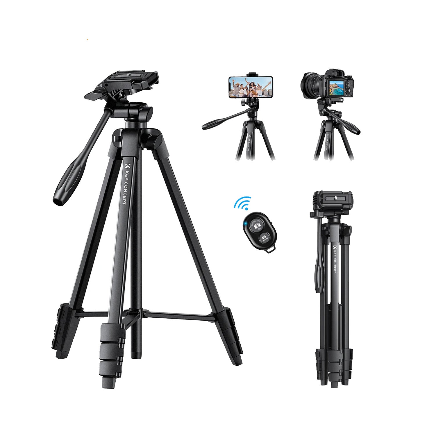 K&F Concept B174A1 1.5m Aluminium Phone & Camera Tripod