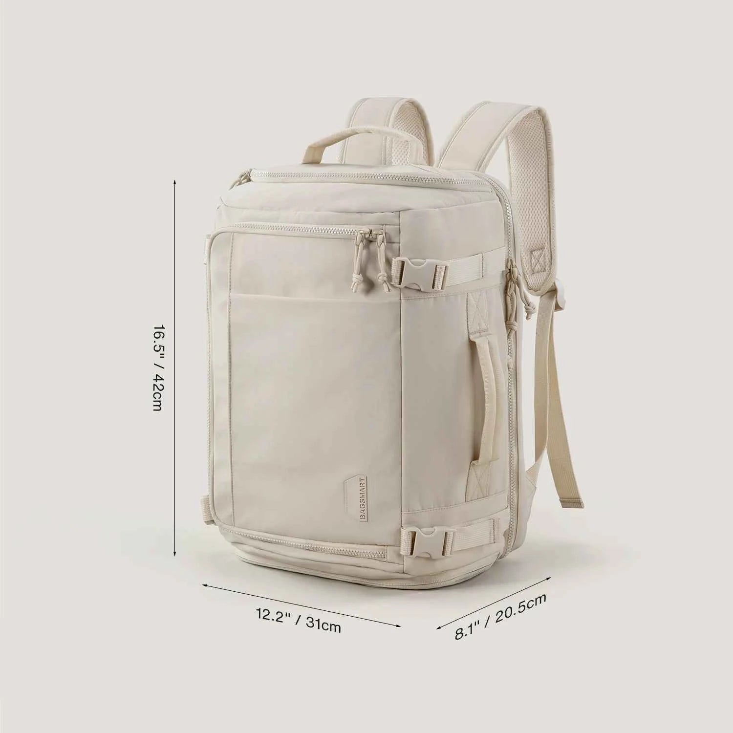 BAGSMART Travel Backpack Large Capacity Vacuum Compression Backpack Women 15.6 in Laptop Bag Waterproof Expand Men's Backpacks